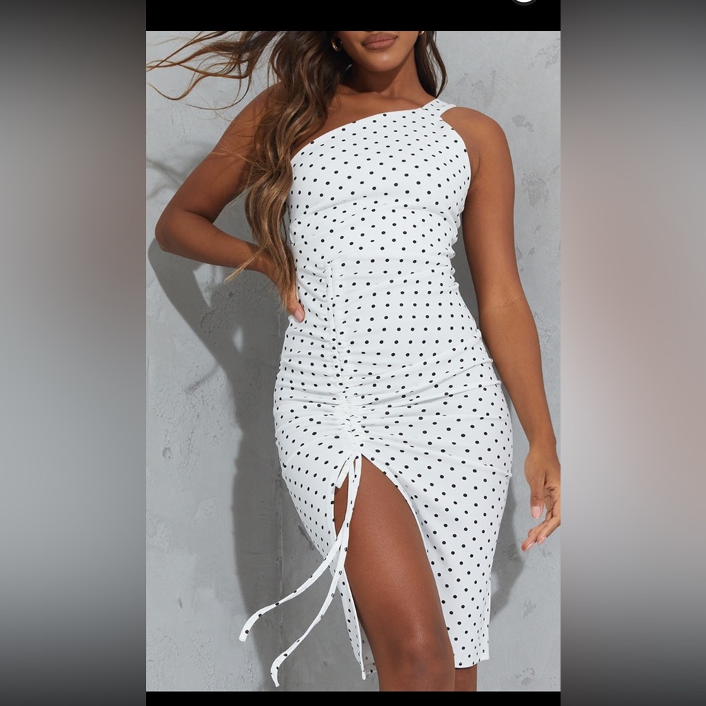 White polka dots dress